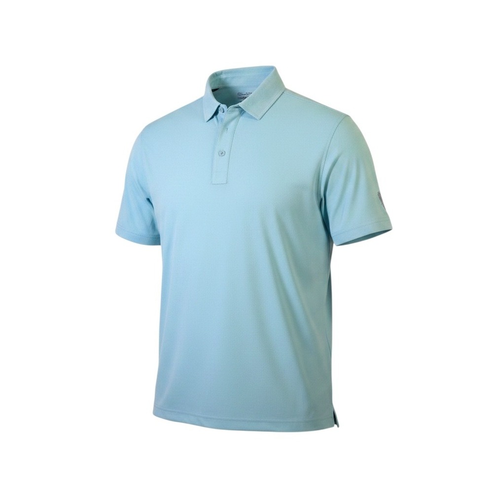 Straight Down Mens Golf Polo Shirt Light Blue Performance Short Sleeve Size M